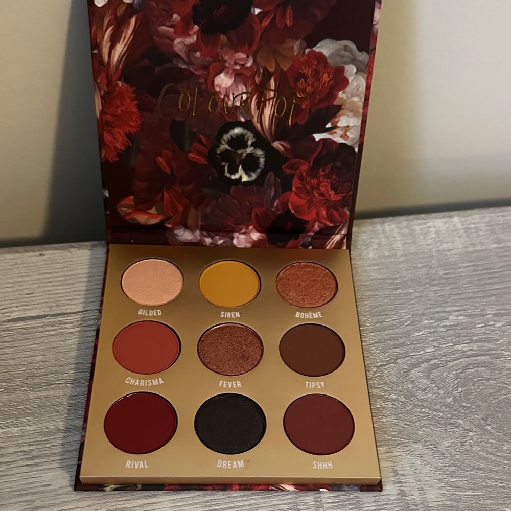 NWOT ColourPop Bold Blooms Eyeshadow Palette - Red, Brown, Gold Hues